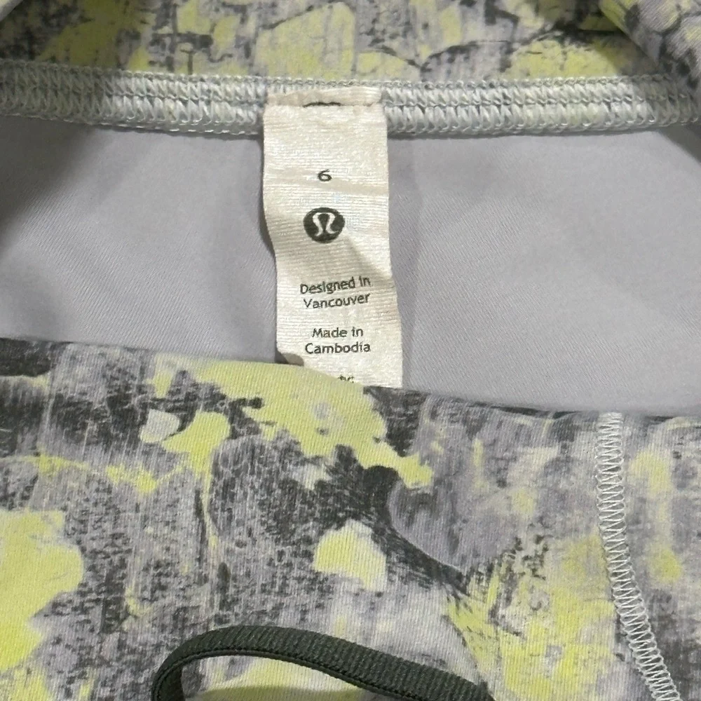 lululemon athletica. Gray & Lime Abstract Print Leggings